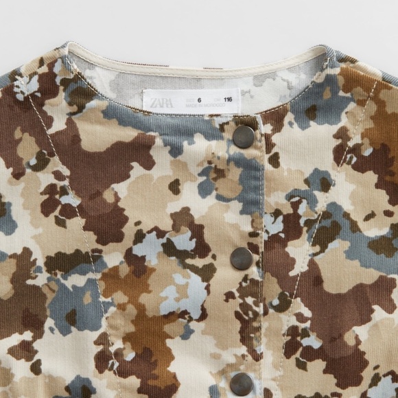 ZARA Kids Printed Fine-Waled Corduroy Jumpsuit - Picture 2 of 4